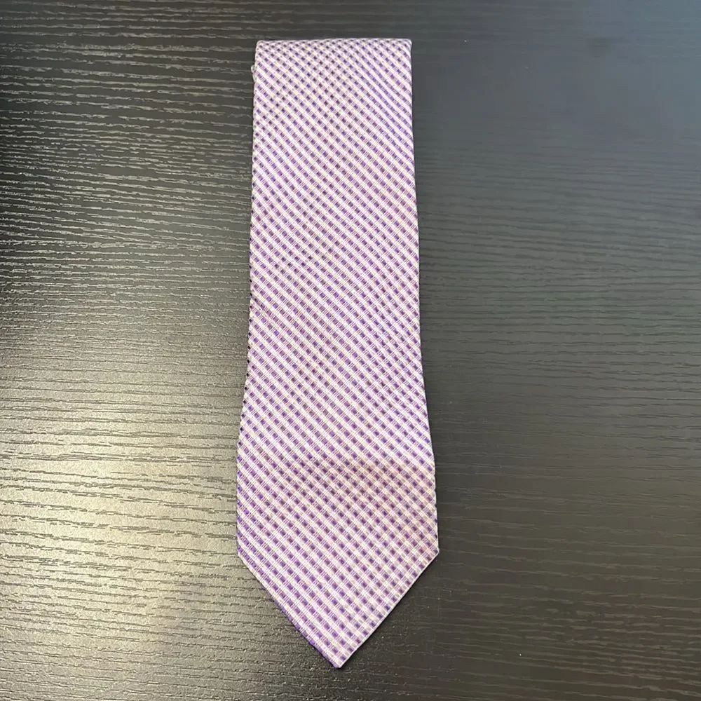 Men's Calvin Klein Purple and Silver Silk Tie